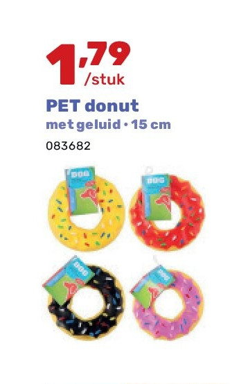 PET donut met geluid • 15 cm