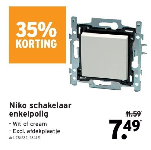 Niko schakelaar enkelpolig