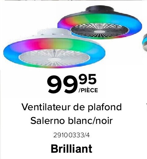 Ventilateur de plafond Salerno blanc/noir