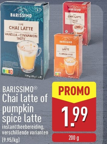 Chai latte of pumpkin spice latte