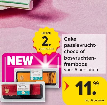Cake passievruchtchoco of bosvruchtenframboos