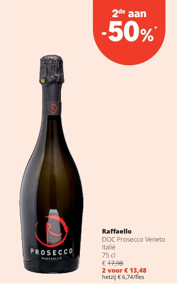 Raff aello DOC Prosecco Veneto Italië 75 cl