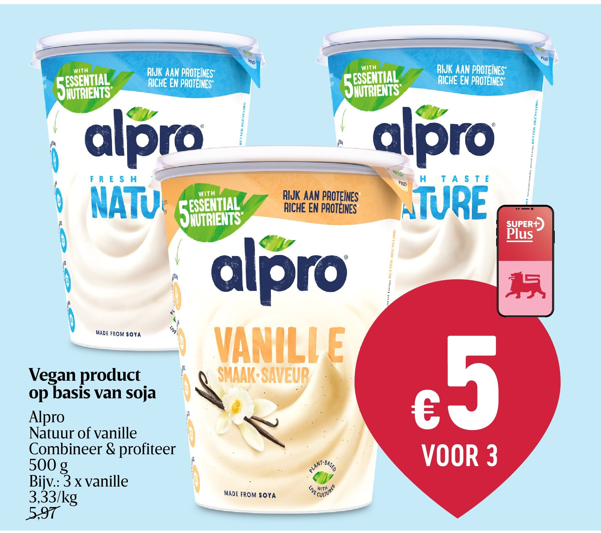 Vegan product op basis van soja
