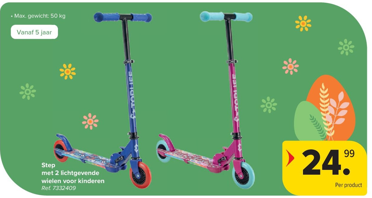 Step met 2 lichtgevende wielen voor kinderen