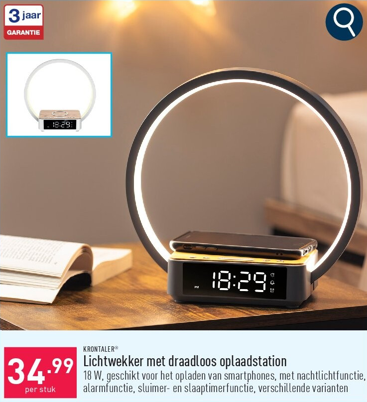 Lichtwekker met draadloos oplaadstation