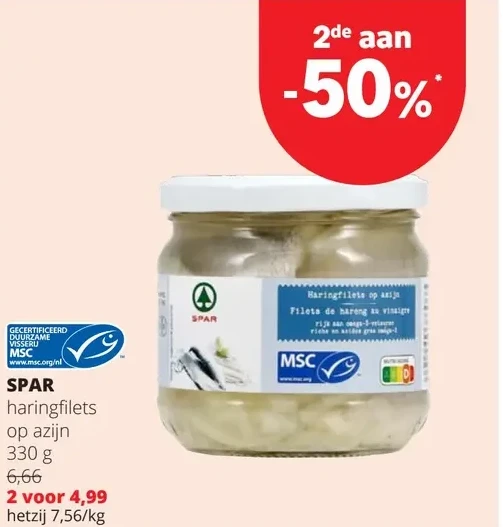 SPAR haringfilets op azijn 330 g