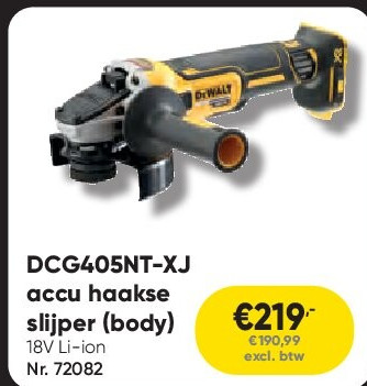 DCG405NT-XJ accu haakse slijper (body)