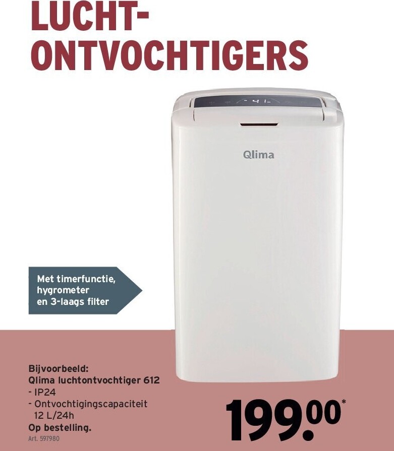 Qlima luchtontvochtiger 612
