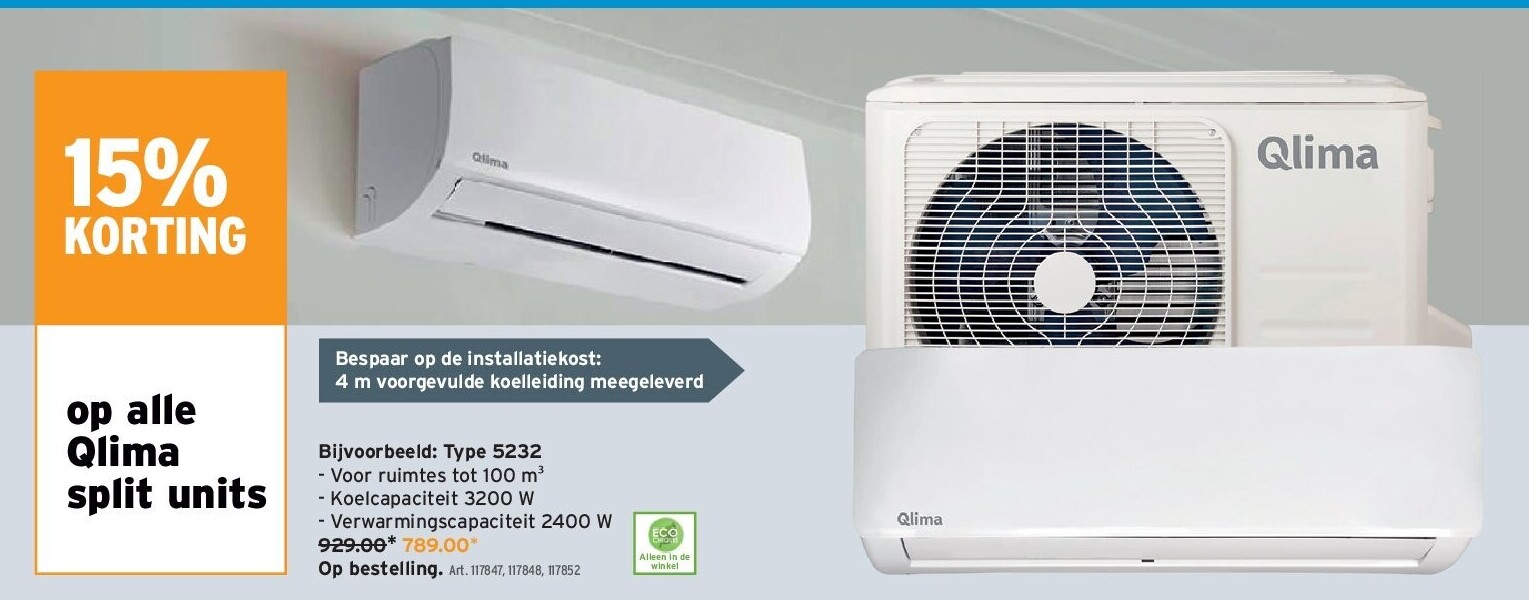 Type 5232 alle Qlima split units