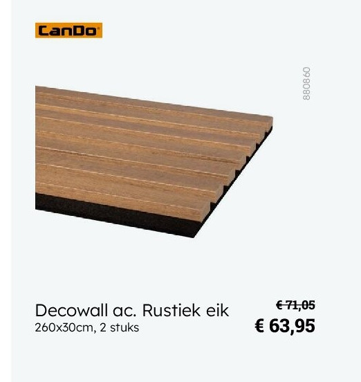 Decowall ac. Rustiek eik 260x30cm, 2 stuks
