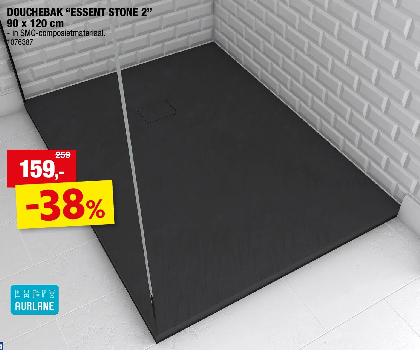 DOUCHEBAK “ESSENT STONE 2” 90 x 120 cm
