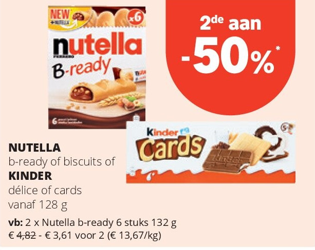 Nutella b-ready 6 stuks 132 g