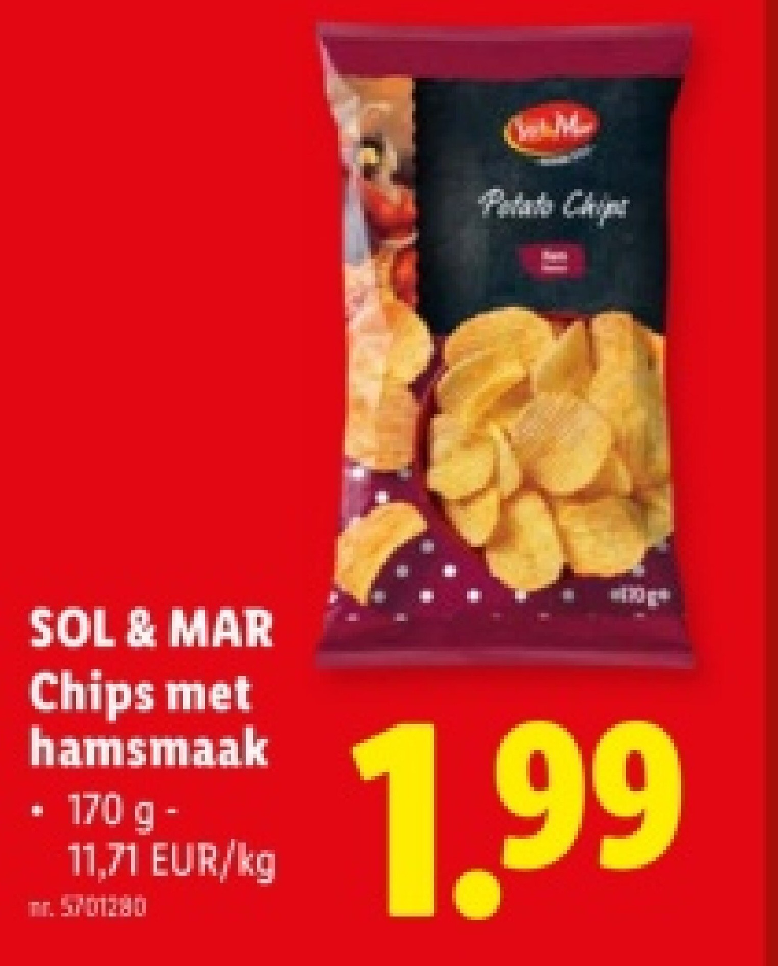 Chips met hamsmaak