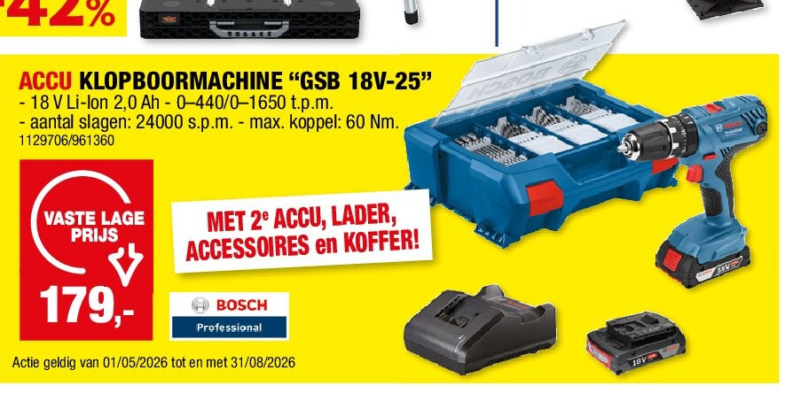 ACCU KLOPBOORMACHINE “GSB 18V-25”
