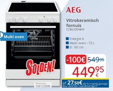 Vitrokeramisch fornuis CCB6200ABW