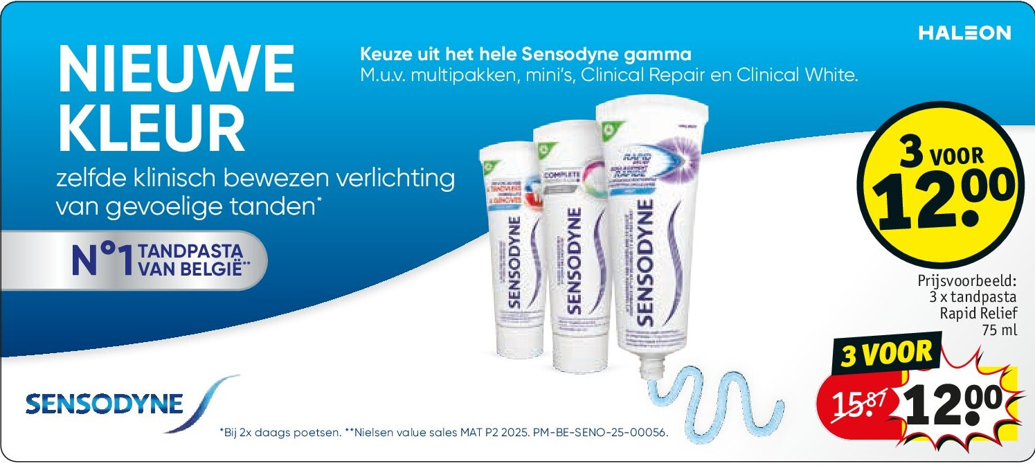 3 x tandpasta Rapid Relief 75 ml