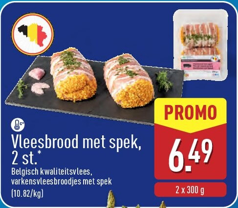 Vleesbrood met spek, 2st.