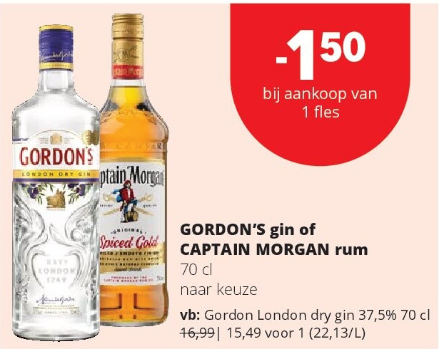 Gordon London dry gin 37,5% 70 cl