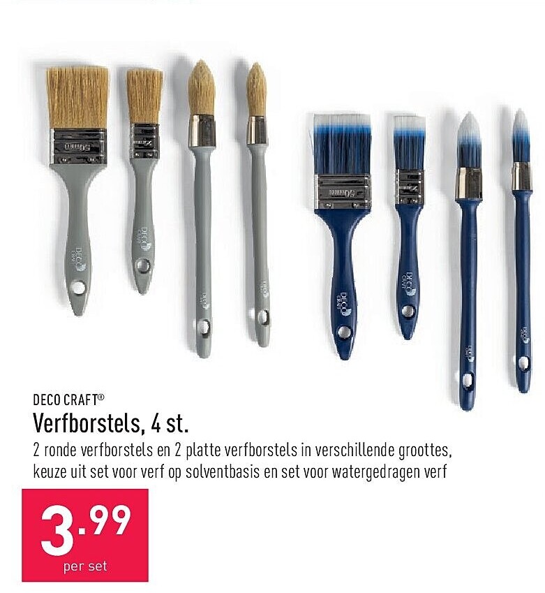 Verfborstels, 4 st.
