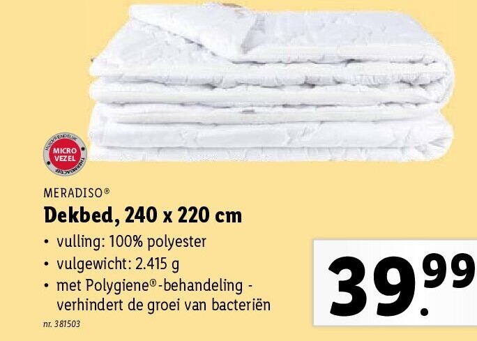 Dekbed, 2Ɵ0 x 220 cm