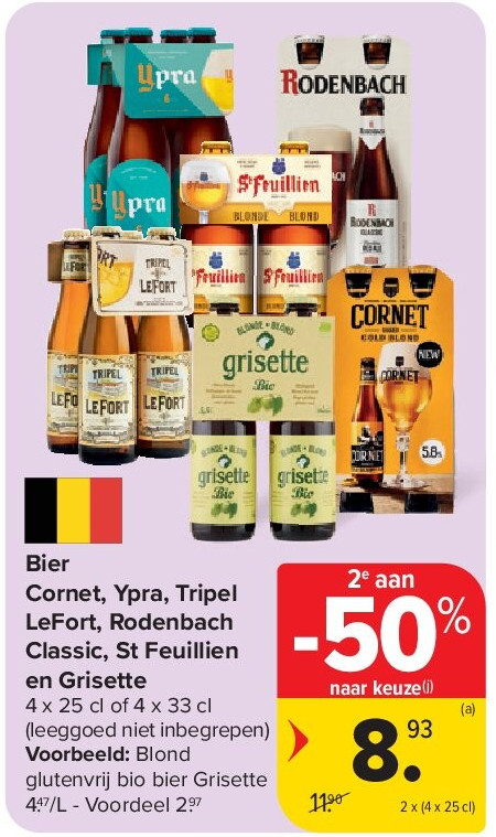 Bier Cornet, Ypra, Tripel LeFort, Rodenbach Classic, St Feuillien en Grisette