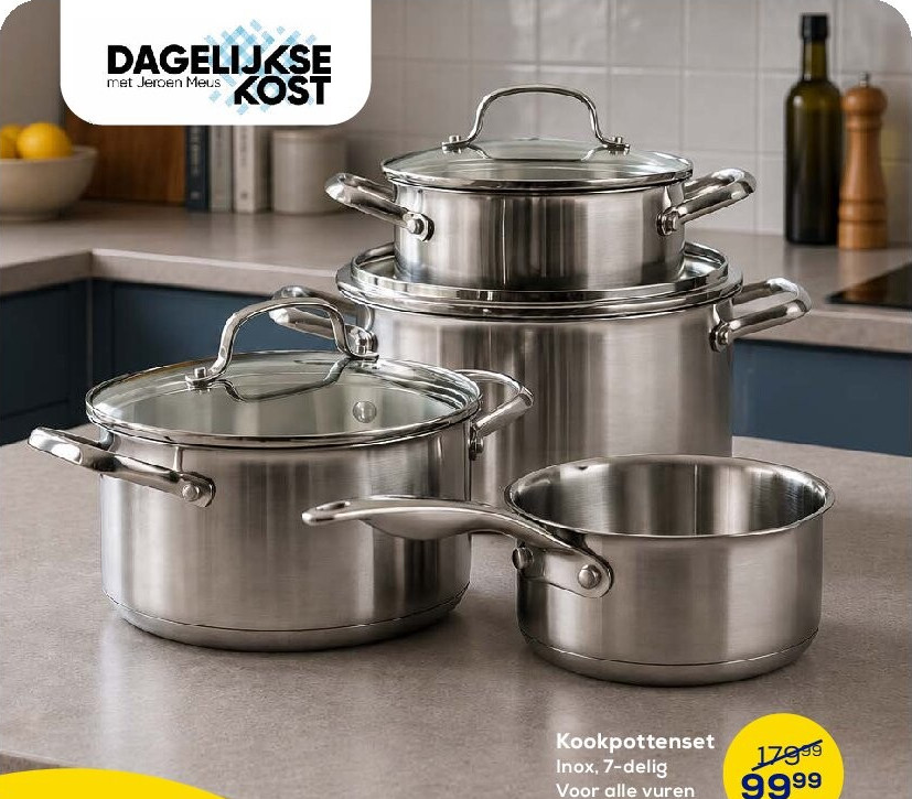 Kookpotten set Inox, 7-delig