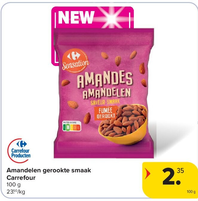 Amandelen gerookte smaak Carrefour