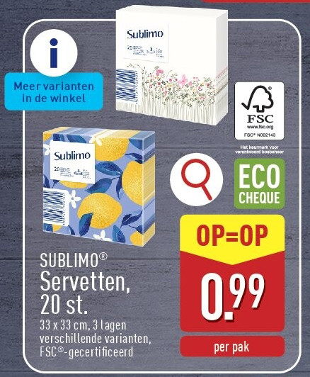 Servetten, 20st.