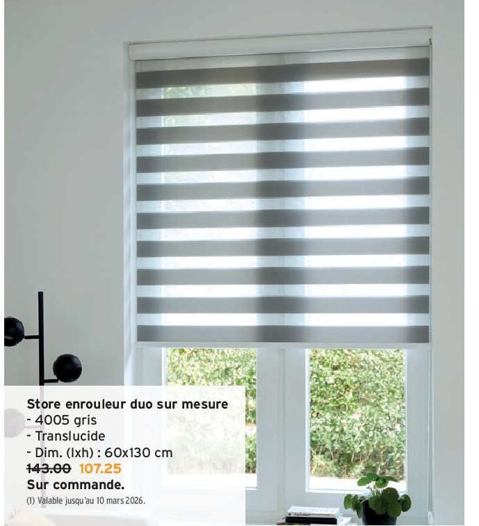 Store enrouleur duo sur mesure