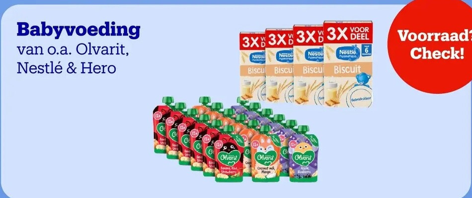 Babyvoeding van o.a. Olvarit, Nestlé & Hero
