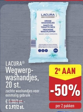 Wegwerp washandjes, 20st.