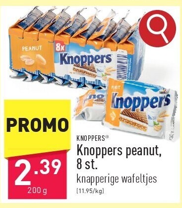 Knoppers peanut, 8st.