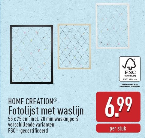 Fotolijst met waslijn