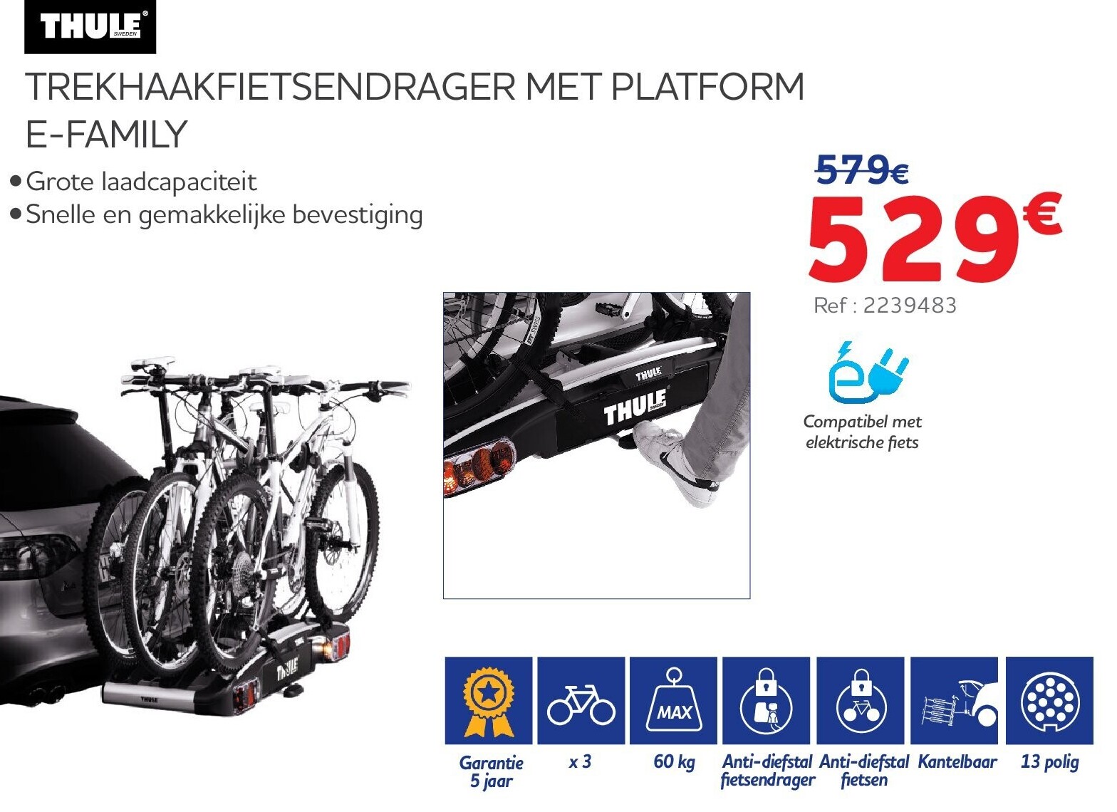 TREKHAAKFIETSENDRAGER MET PLATFORM E-FAMILY