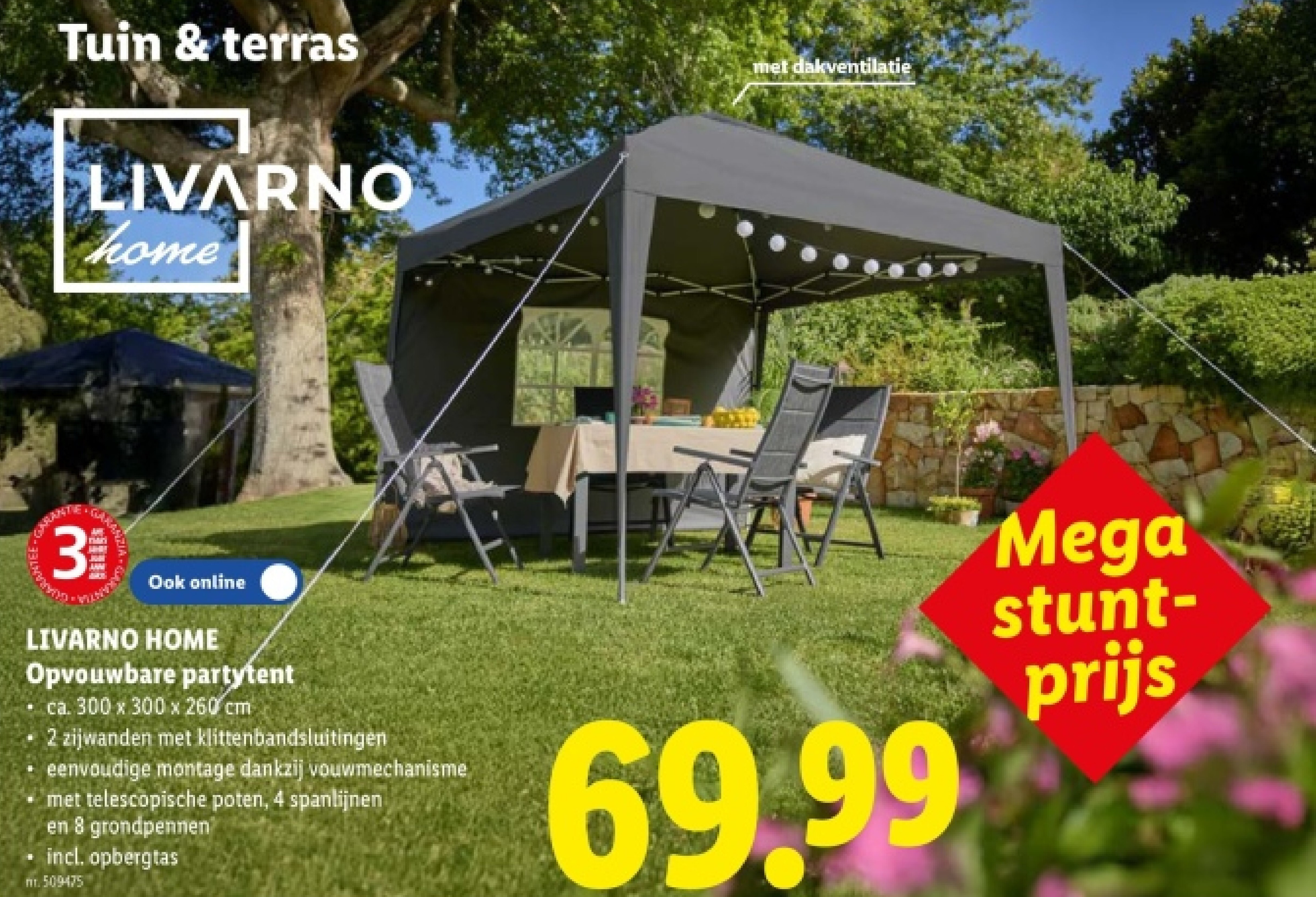 Opvouwbare partytent