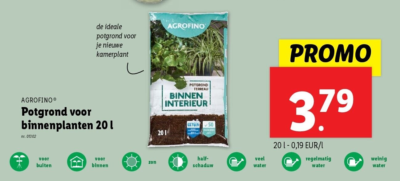 Potgrond voor binnenplanten 20 l