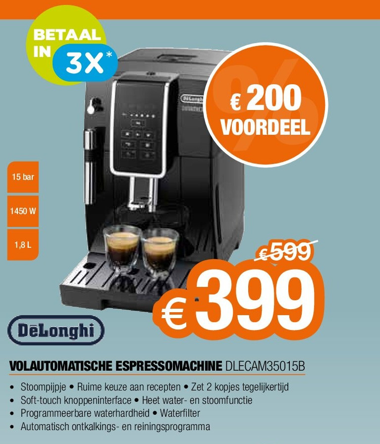 Delonghi VOLAUTOMATISCHE ESPRESSOMACHINE DLECAM35015B