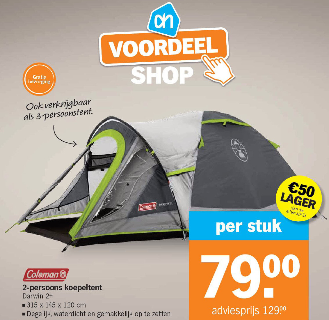 2-persoons koepeltent