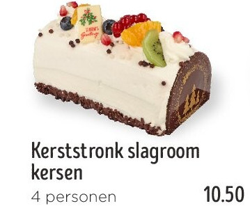 Kerststronk slagroom kersen