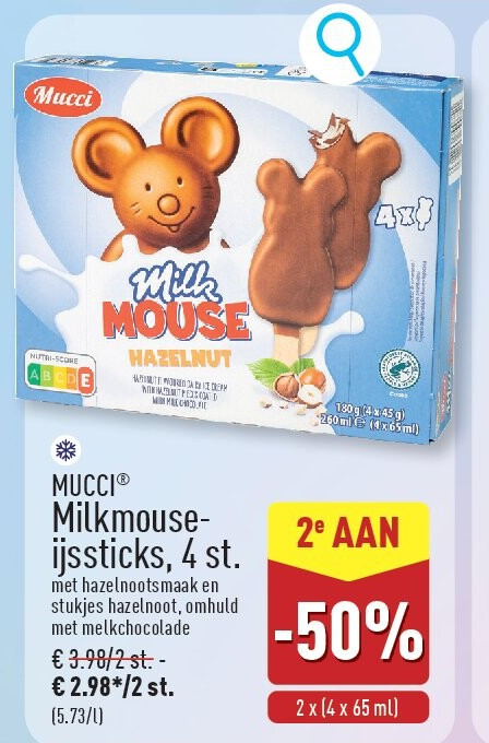 Milkmouse- ijssticks, 4st.