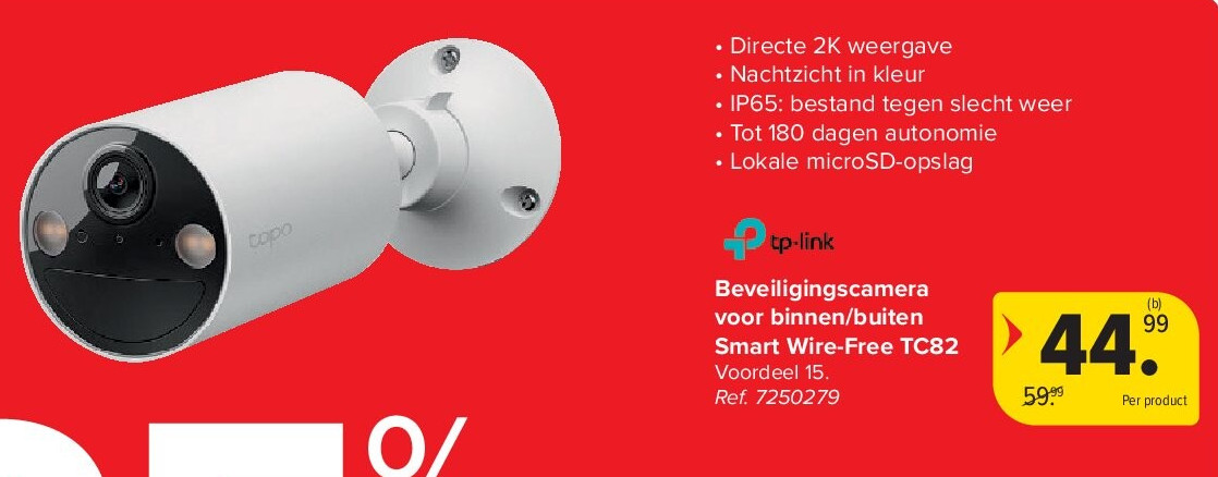 Beveiligingscamera voor binnen/buiten Smart Wire-Free TC82