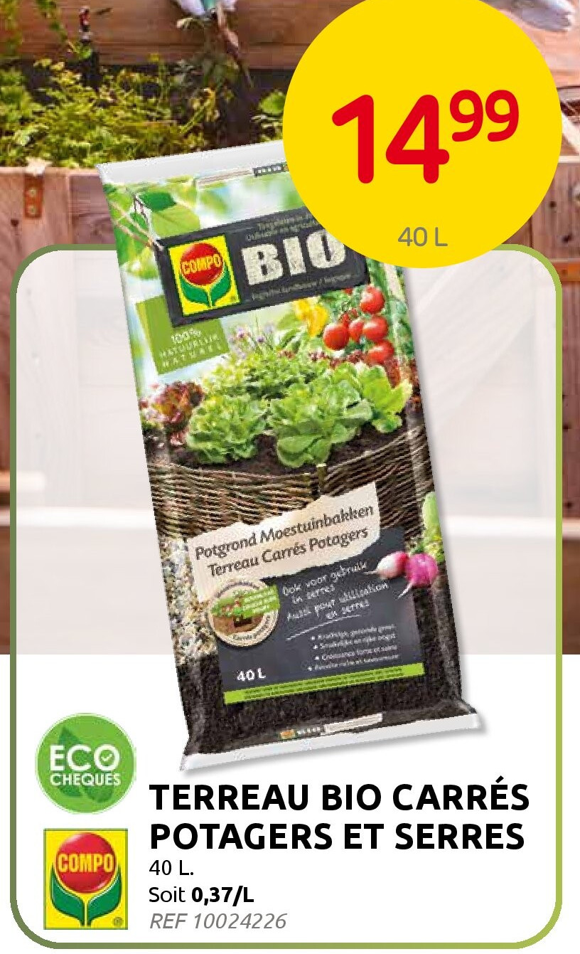 TERREAU BIO CARRÉS POTAGERS ET SERRES