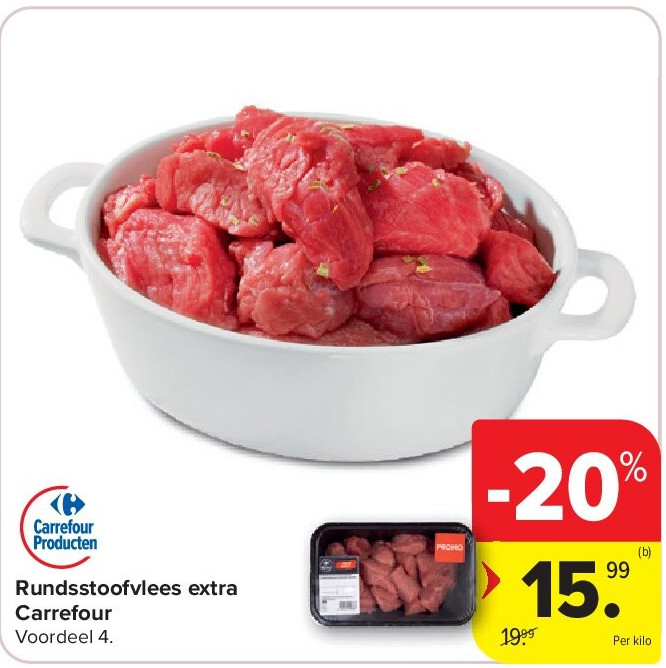 Rundsstoofvlees extra Carrefour