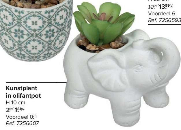 Kunstplant in olifantpot