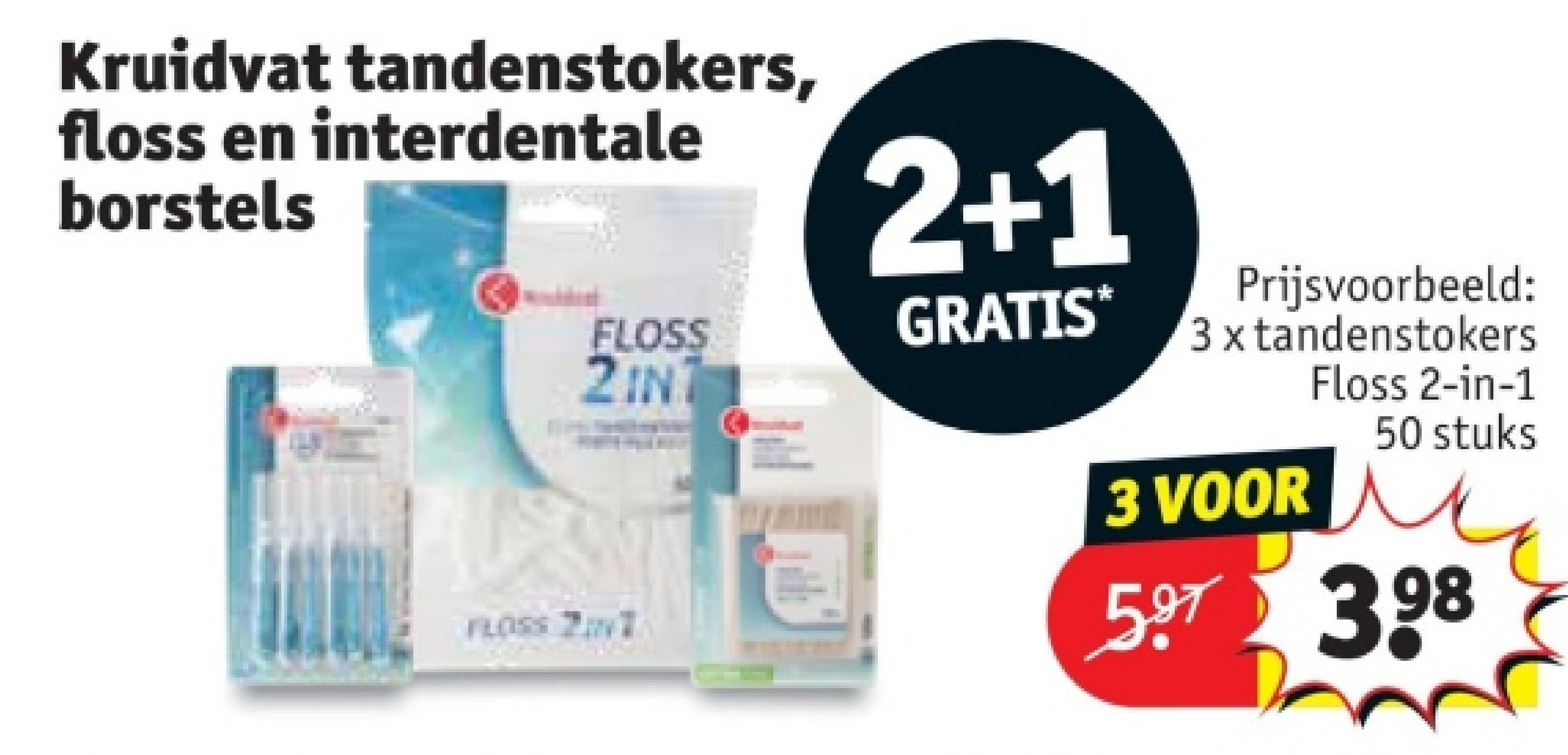 3 x tandenstokers Floss 2-in-1 50 stuks