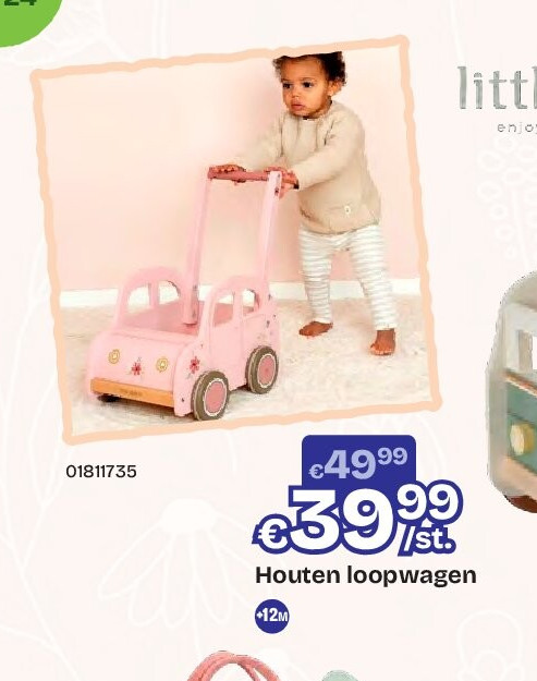Houten loopwagen