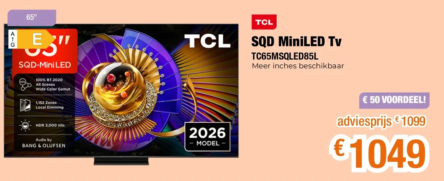 TCL SQD MiniLED Tv TC65MSQLED85L