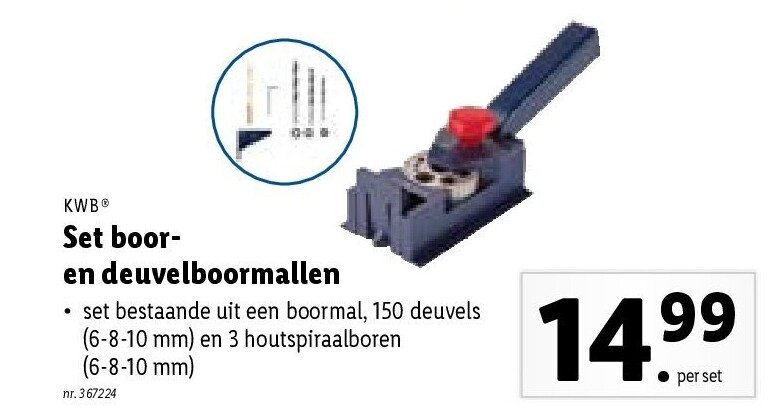 Set booren deuvelboormallen