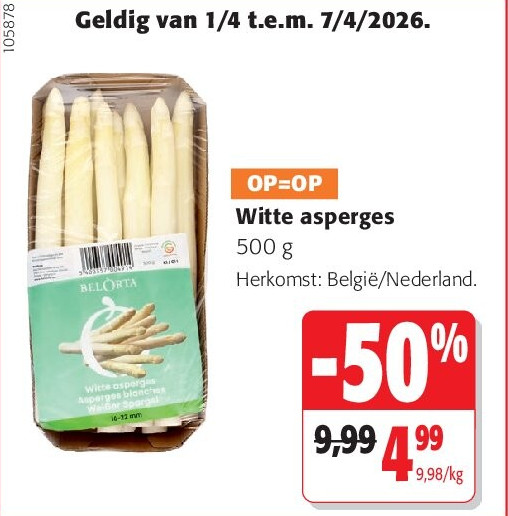Witte asperges 500 g