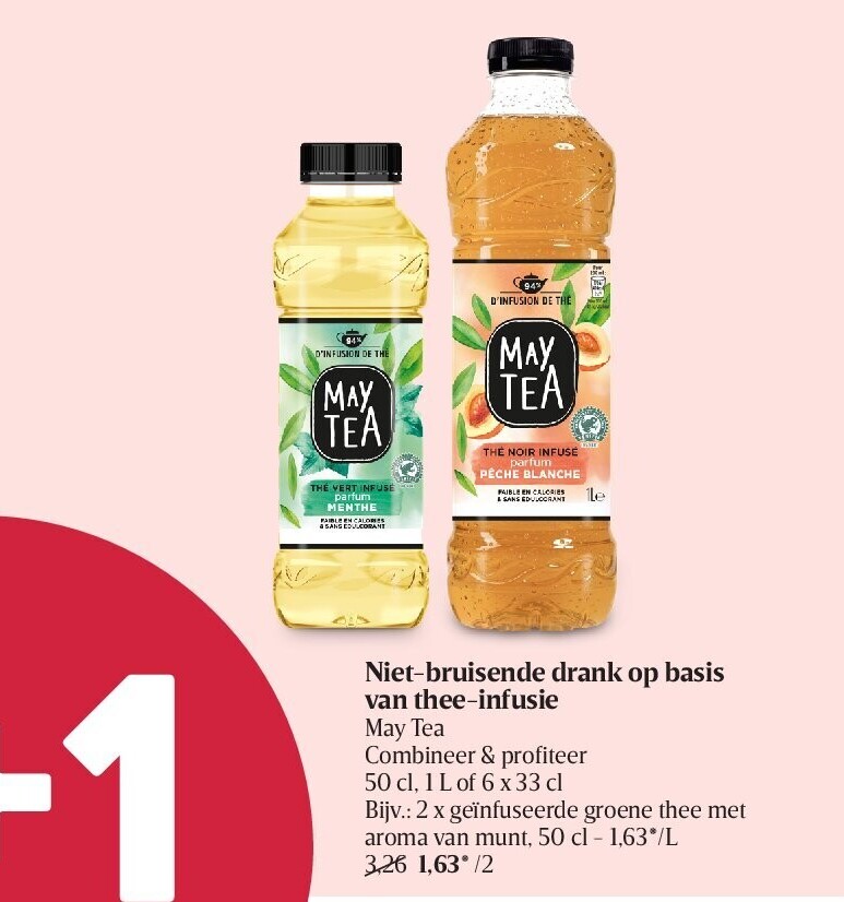Niet-bruisende drank op basis van thee-infusie